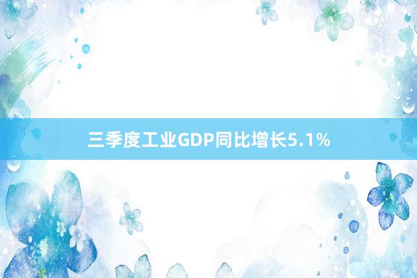 三季度工业GDP同比增长5.1%