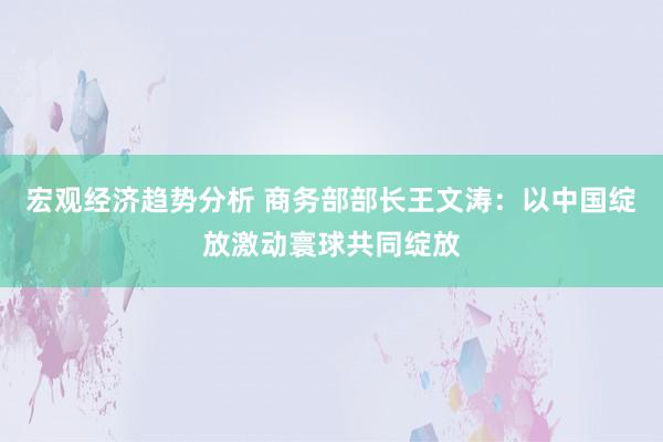 宏观经济趋势分析 商务部部长王文涛：以中国绽放激动寰球共同绽放