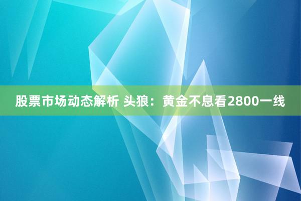 股票市场动态解析 头狼：黄金不息看2800一线