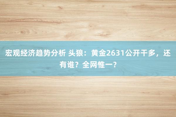 宏观经济趋势分析 头狼：黄金2631公开干多，还有谁？全网惟一？