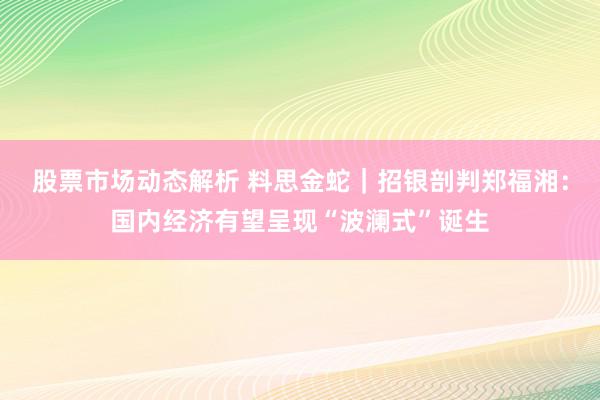 股票市场动态解析 料思金蛇｜招银剖判郑福湘：国内经济有望呈现“波澜式”诞生