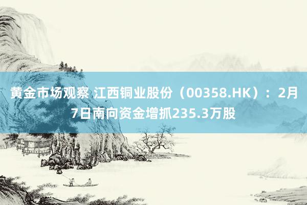 黄金市场观察 江西铜业股份（00358.HK）：2月7日南向资金增抓235.3万股